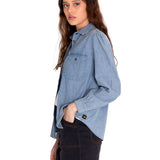 Blusa Manga larga Casual Mujer CHAMBRAY RELAXED L/S SHIRT Azul claro CAT