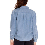 Blusa Manga larga Casual Mujer CHAMBRAY RELAXED L/S SHIRT Azul claro CAT