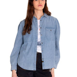 Blusa Manga larga Casual Mujer CHAMBRAY RELAXED L/S SHIRT Azul claro CAT