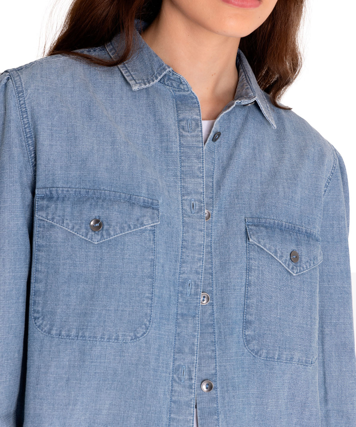 Blusa Manga larga Casual Mujer CHAMBRAY RELAXED L/S SHIRT Azul claro CAT