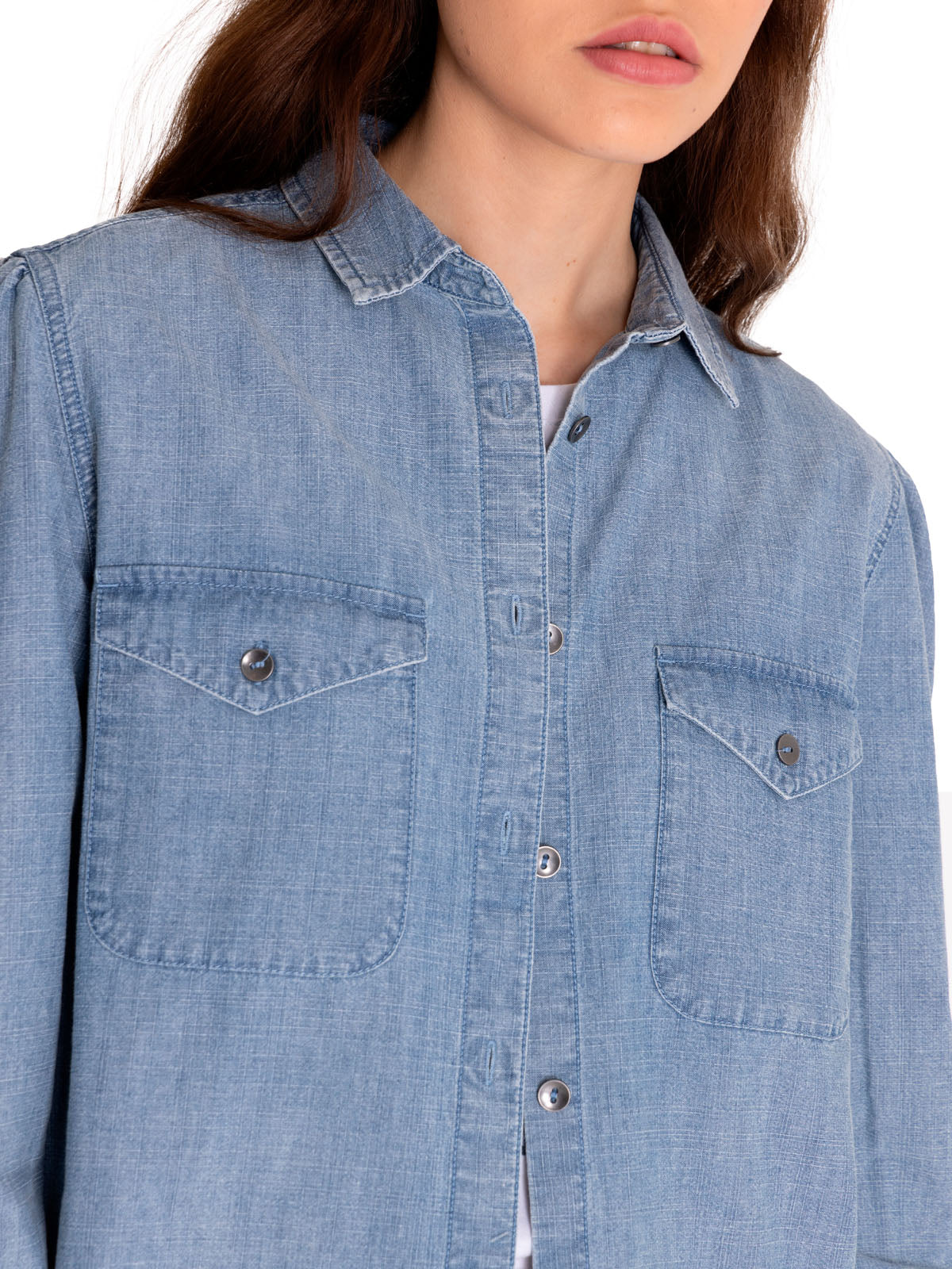 Blusa Manga larga Casual Mujer CHAMBRAY RELAXED L/S SHIRT Azul claro CAT