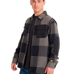 Camisa Manga larga Casual Hombre FLANNEL SNAP FRONT SHIRT JACKET Negro CAT