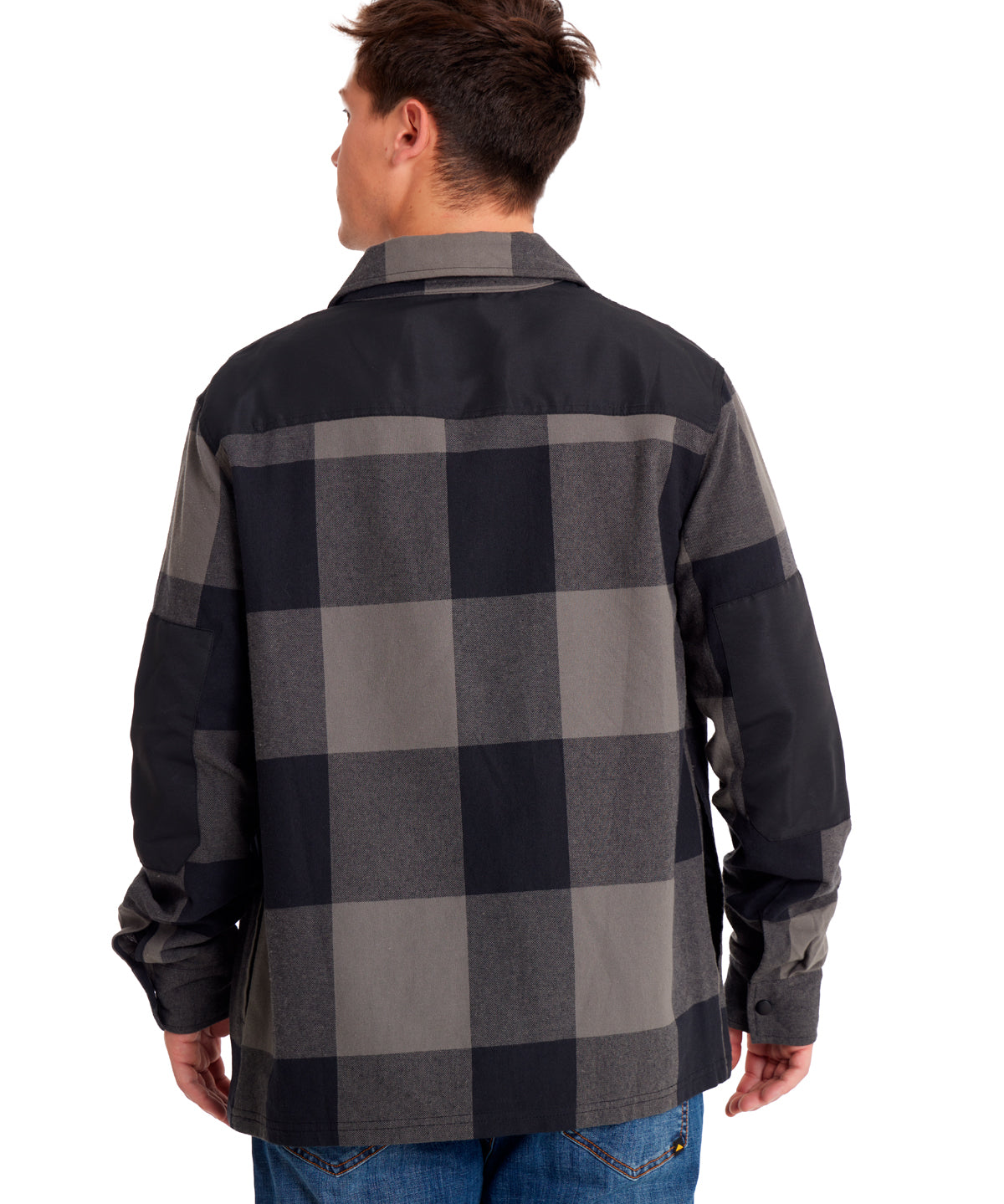 Camisa Manga larga Casual Hombre FLANNEL SNAP FRONT SHIRT JACKET Negro CAT