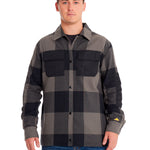 Camisa Manga larga Casual Hombre FLANNEL SNAP FRONT SHIRT JACKET Negro CAT