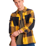 Camisa Manga larga Casual Hombre FLANNEL SNAP FRONT SHIRT JACKET Amarillo CAT