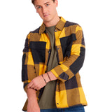 Camisa Manga larga Casual Hombre FLANNEL SNAP FRONT SHIRT JACKET Amarillo CAT