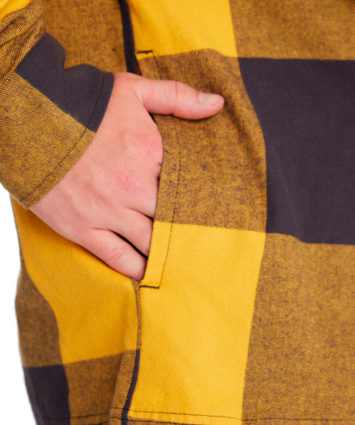 Camisa Manga larga Casual Hombre FLANNEL SNAP FRONT SHIRT JACKET Amarillo CAT