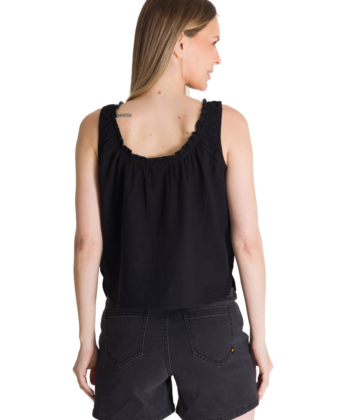 Blusa Sin Mangas Mujer U-Neck Negro CAT