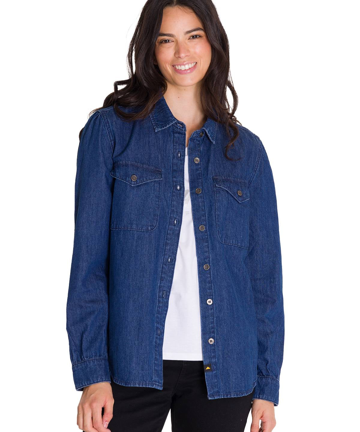 Camisa Manga Larga Casual Mujer DENIM RELAXED L/S Azul Cat