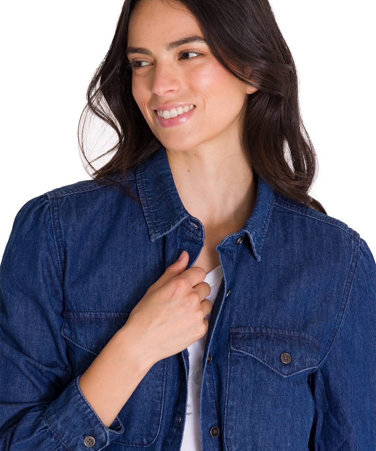 Camisa Manga Larga Casual Mujer DENIM RELAXED L/S Azul Cat