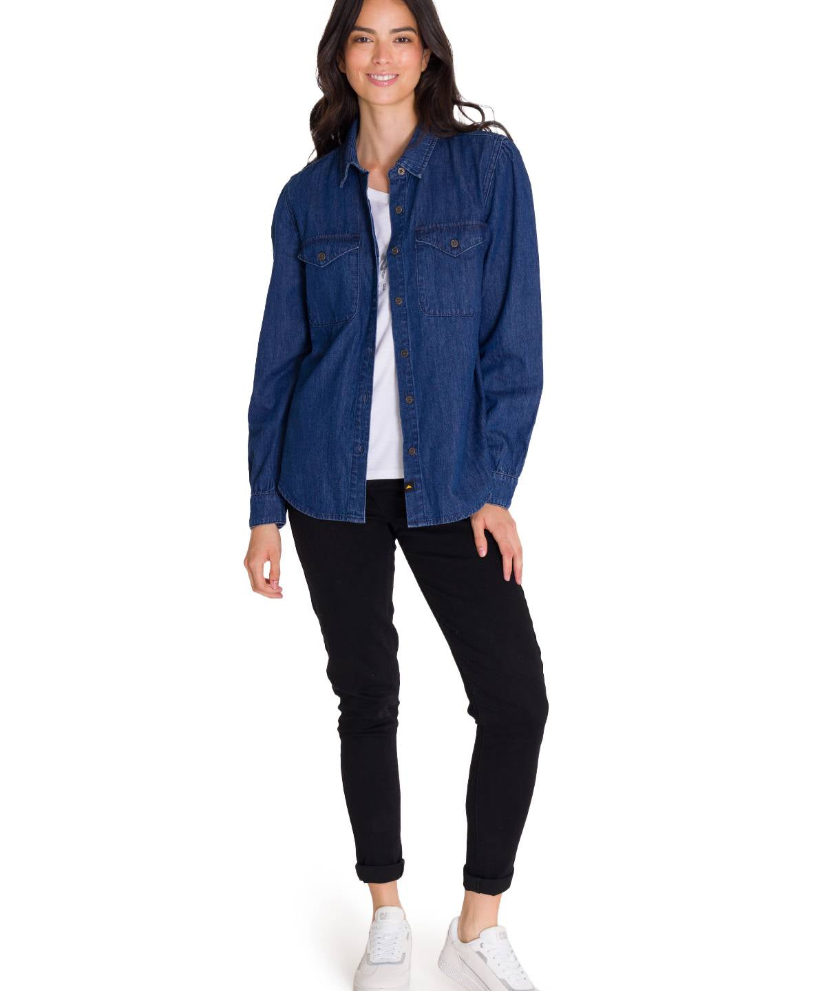 Camisa Manga Larga Casual Mujer DENIM RELAXED L/S Azul Cat