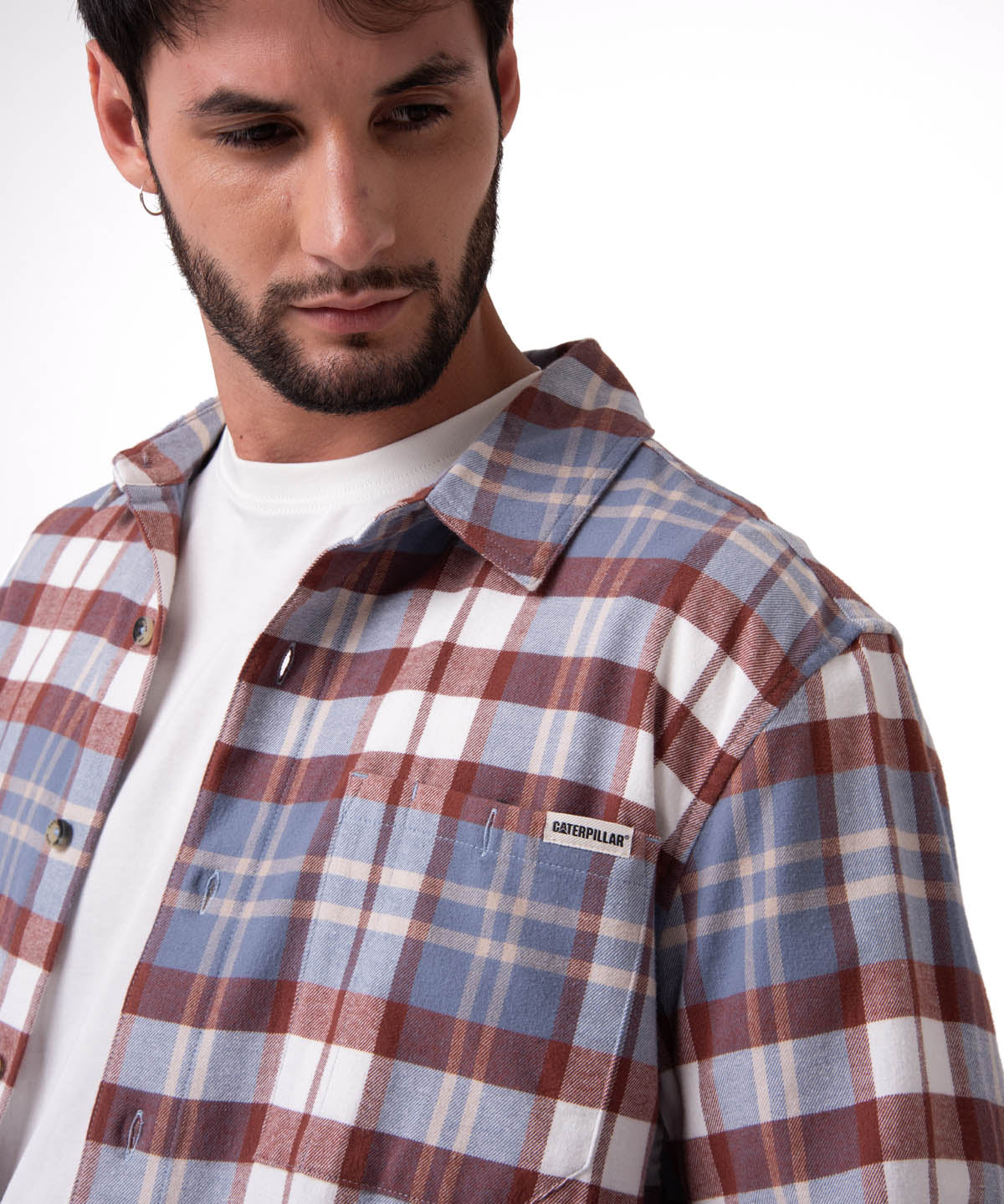 Camisa Manga Larga Hombre Classic Flannel Celeste Cat