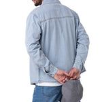 Camisa Denim Manga Larga Hombre Western Celeste Cat