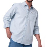 Camisa Manga Larga Hombre Popplin Convertible Celeste Cat