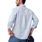 Camisa Manga Larga Hombre Popplin Convertible Celeste Cat