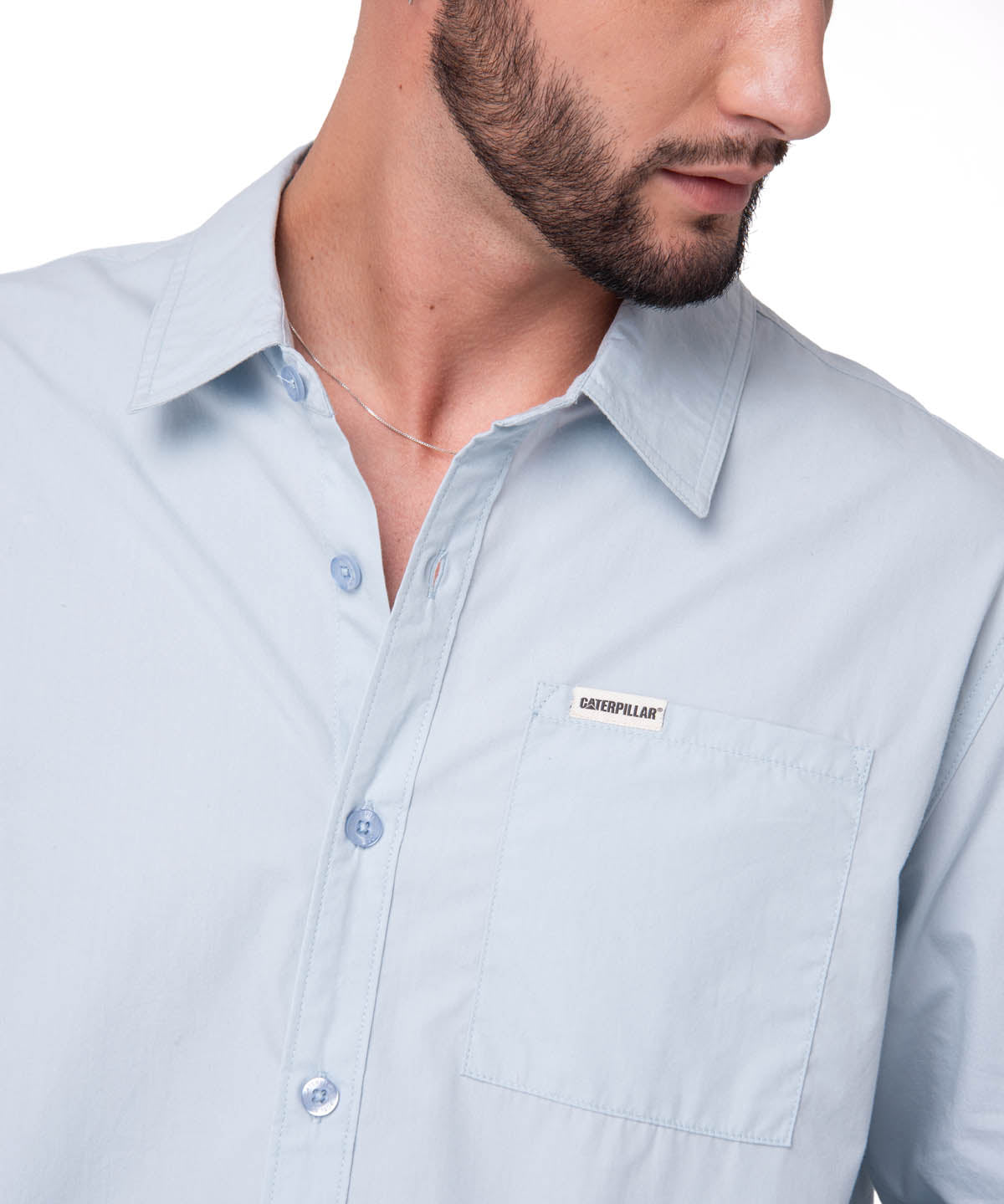 Camisa Manga Larga Hombre Popplin Convertible Celeste Cat