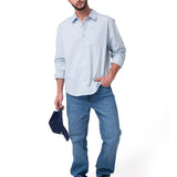 Camisa Manga Larga Hombre Popplin Convertible Celeste Cat