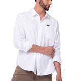 Camisa Manga Larga Hombre Popplin Convertible Blanco Cat