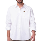Camisa Manga Larga Hombre Popplin Convertible Blanco Cat
