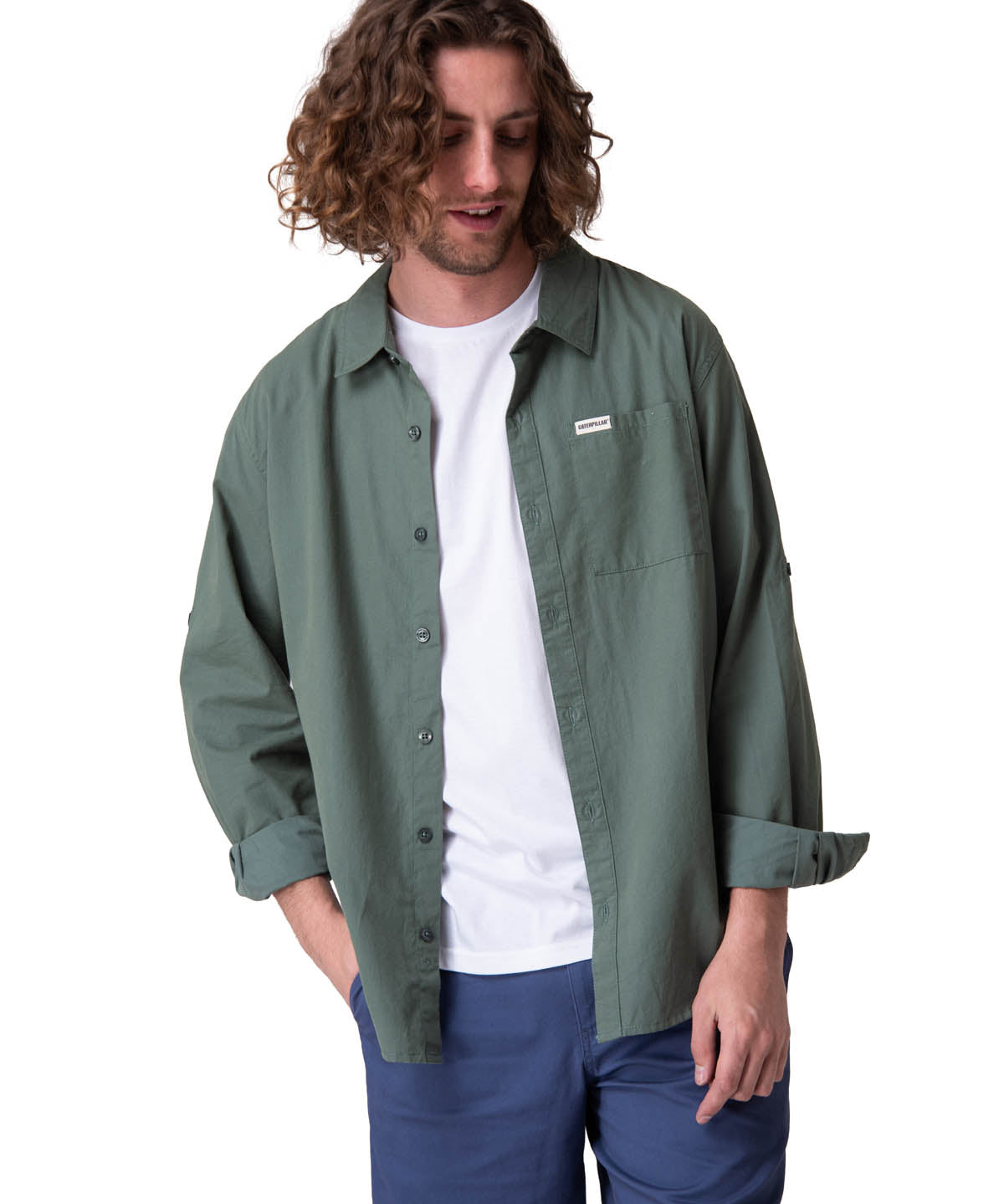 Camisa Manga Larga Hombre Convertible L/S Popl Verde