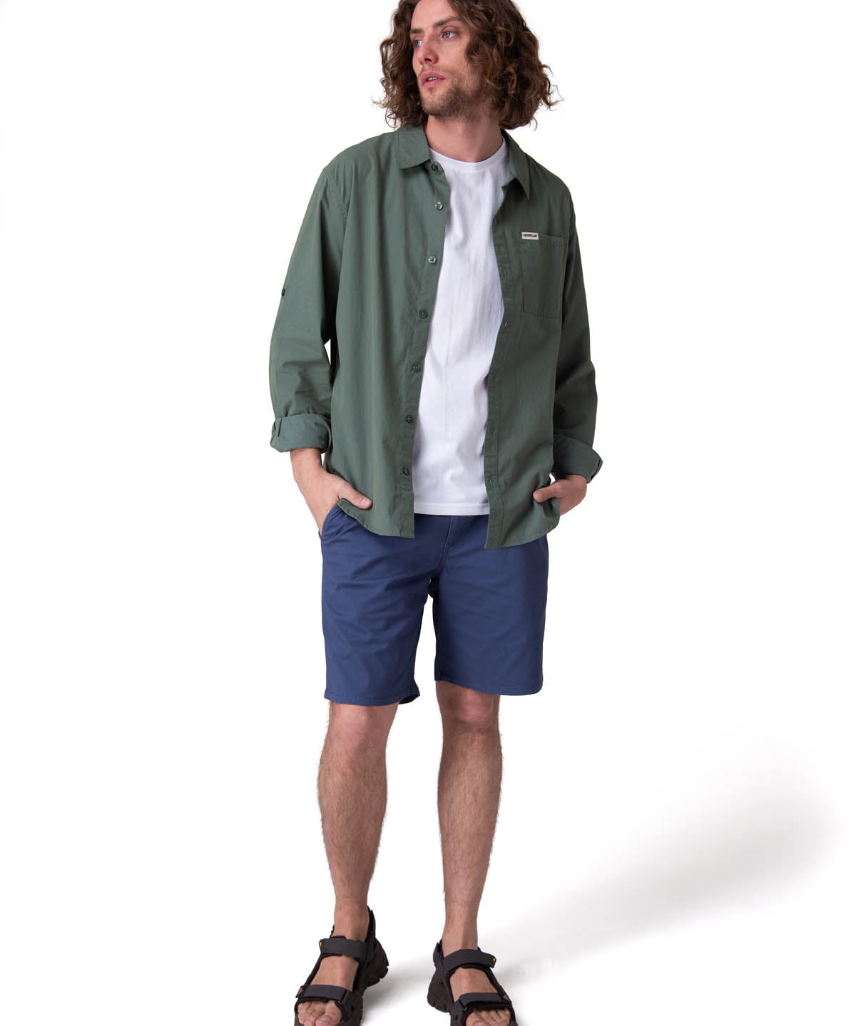 Camisa Manga Larga Hombre Convertible L/S Popl Verde