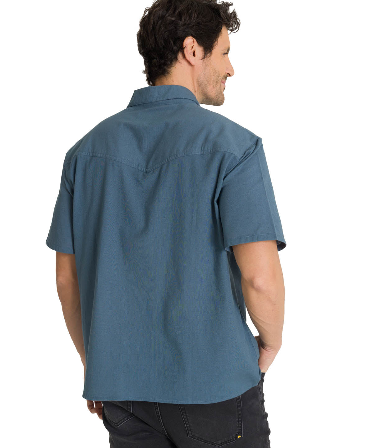 Camisa Manga Corta Hombre Western Camp Azul CAT