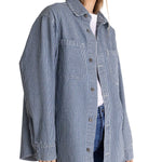 Chaqueta Oversized Mujer Stripe Denim Azul CAT