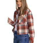 Camisa Manga Larga Mujer Cropped Flannel Terracota CAT