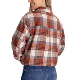 Camisa Manga Larga Mujer Cropped Flannel Terracota CAT