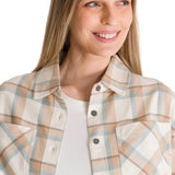 Camisa Manga Larga Mujer Cropped Flannel Beige CAT