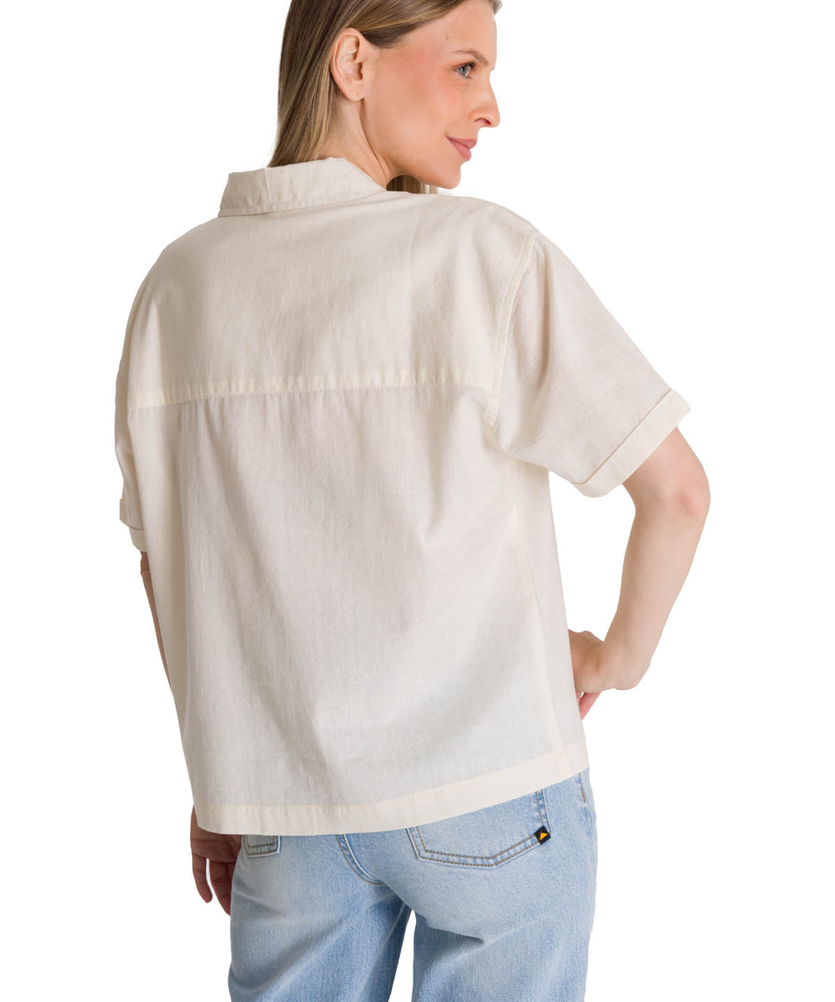 Camisa Manga Corta Mujer Lightweight Camp Blanco CAT