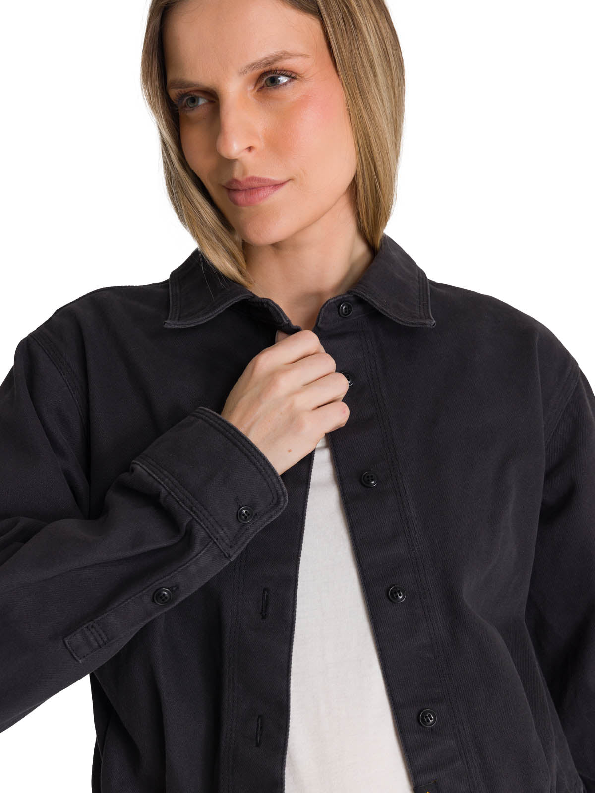 Chaqueta Twill Mujer Negro CAT