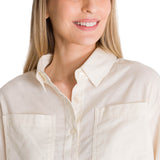 Camisa Manga Larga Mujer Cropped Blanco CAT