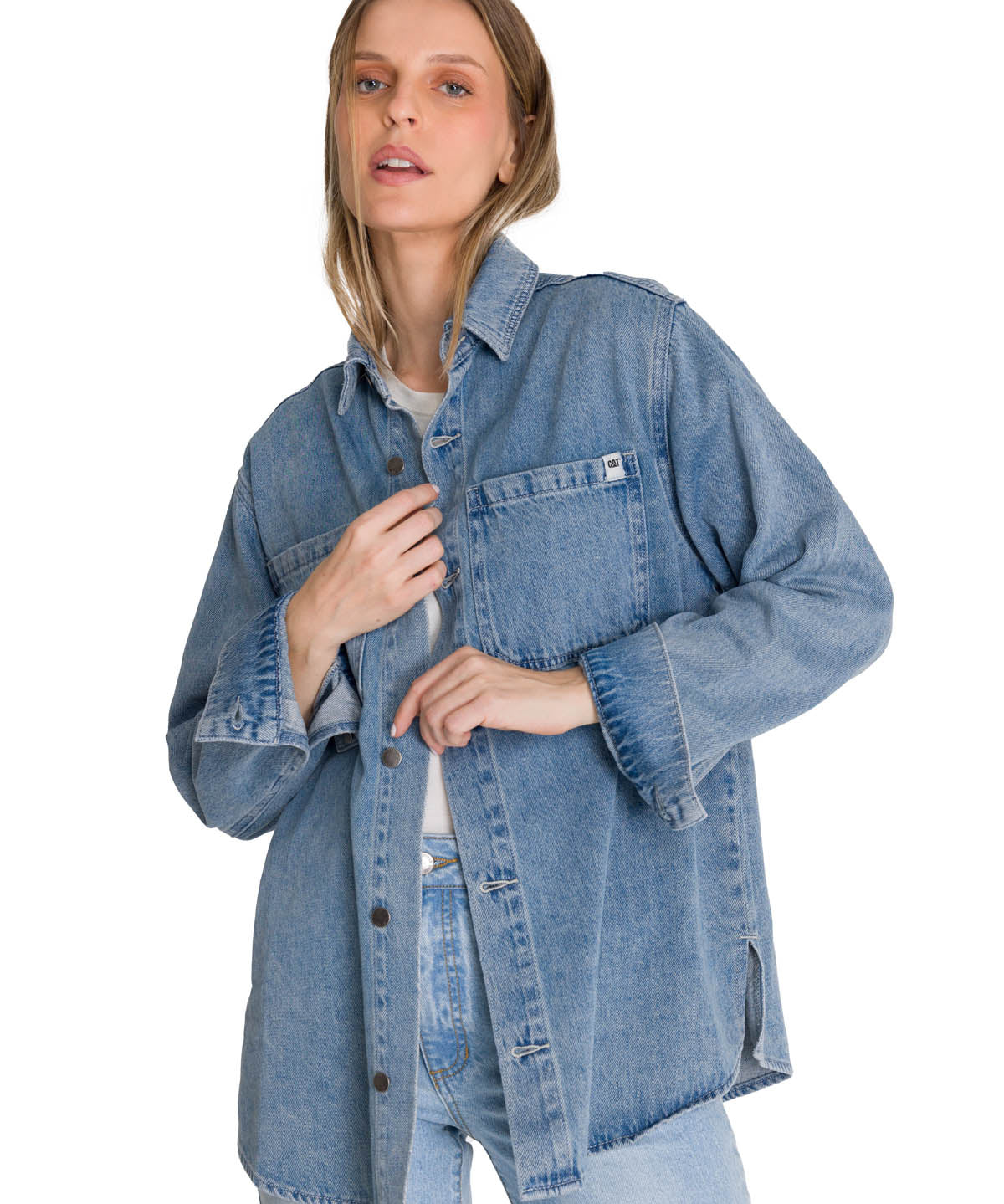 Chaqueta Oversized Mujer Denim Azul CAT