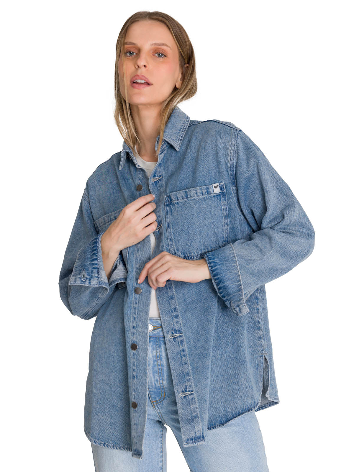 Chaqueta Oversized Mujer Denim Azul CAT