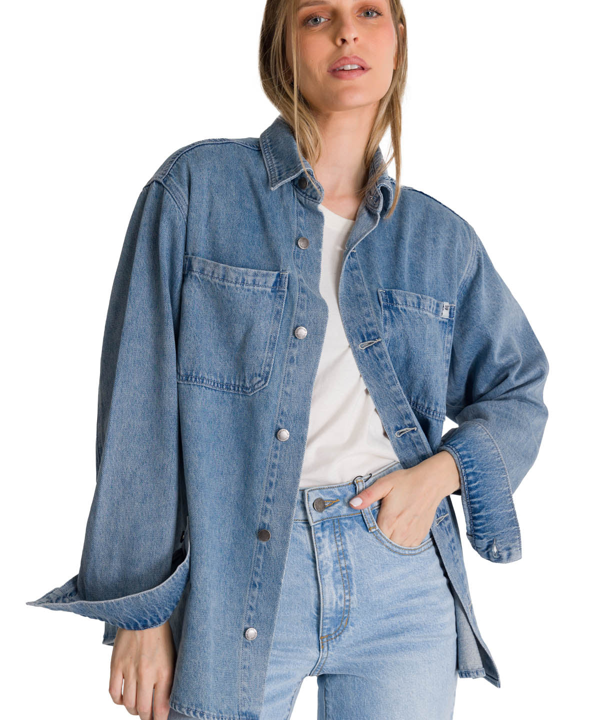 Chaqueta Oversized Mujer Denim Azul CAT