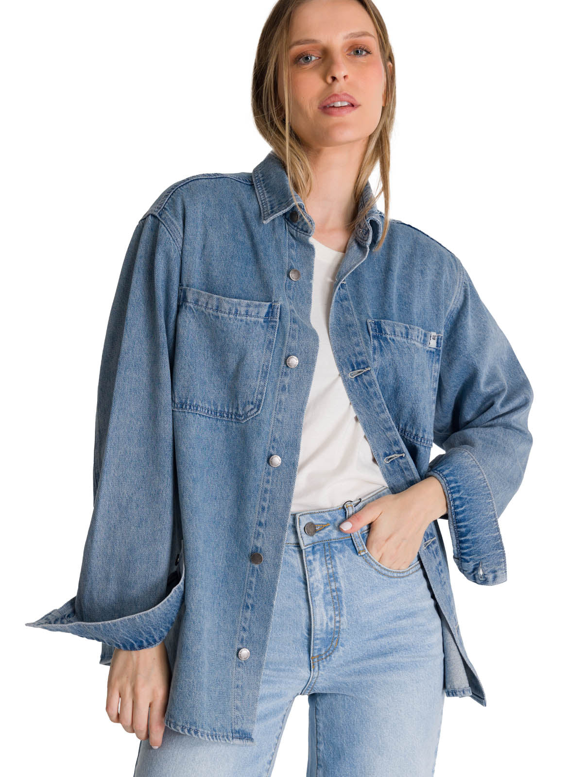 Chaqueta Oversized Mujer Denim Azul CAT