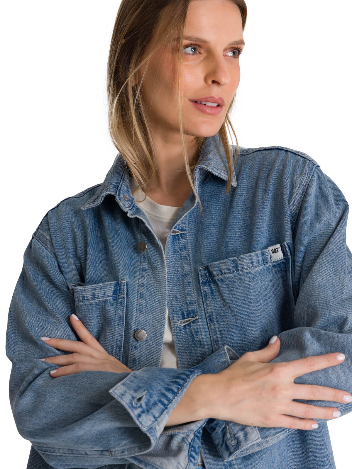 Chaqueta Oversized Mujer Denim Azul CAT