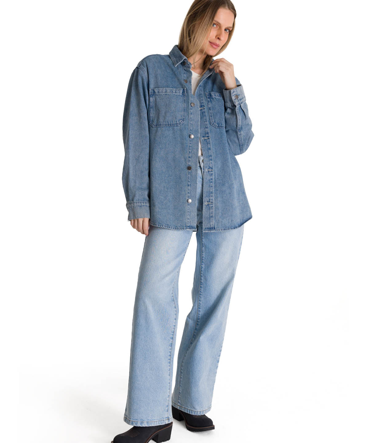 Chaqueta Oversized Mujer Denim Azul CAT
