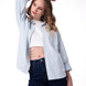 Camisa Manga Larga Mujer Oversized Celeste Cat