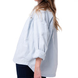 Camisa Manga Larga Mujer Oversized Celeste Cat