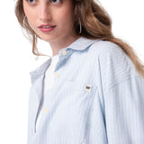 Camisa Manga Larga Mujer Oversized Celeste Cat