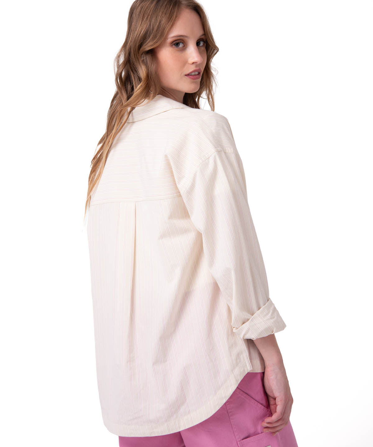 Camisa Manga Larga Mujer Oversized Blanco Cat