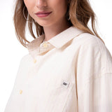 Camisa Manga Larga Mujer Oversized Blanco Cat