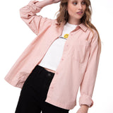 Camisa Manga Larga Mujer Oversized Rosa Cat