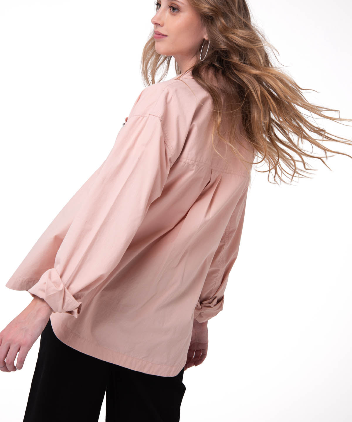 Camisa Manga Larga Mujer Oversized Rosa Cat