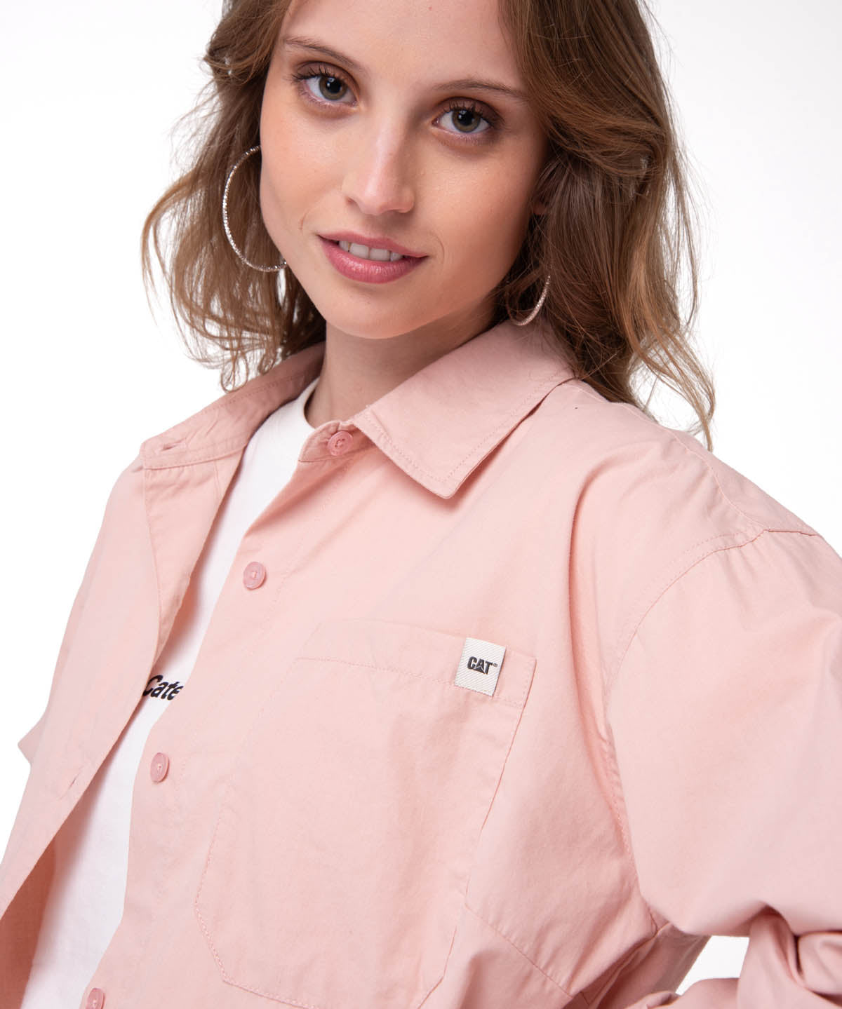 Camisa Manga Larga Mujer Oversized Rosa Cat