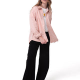 Camisa Manga Larga Mujer Oversized Rosa Cat