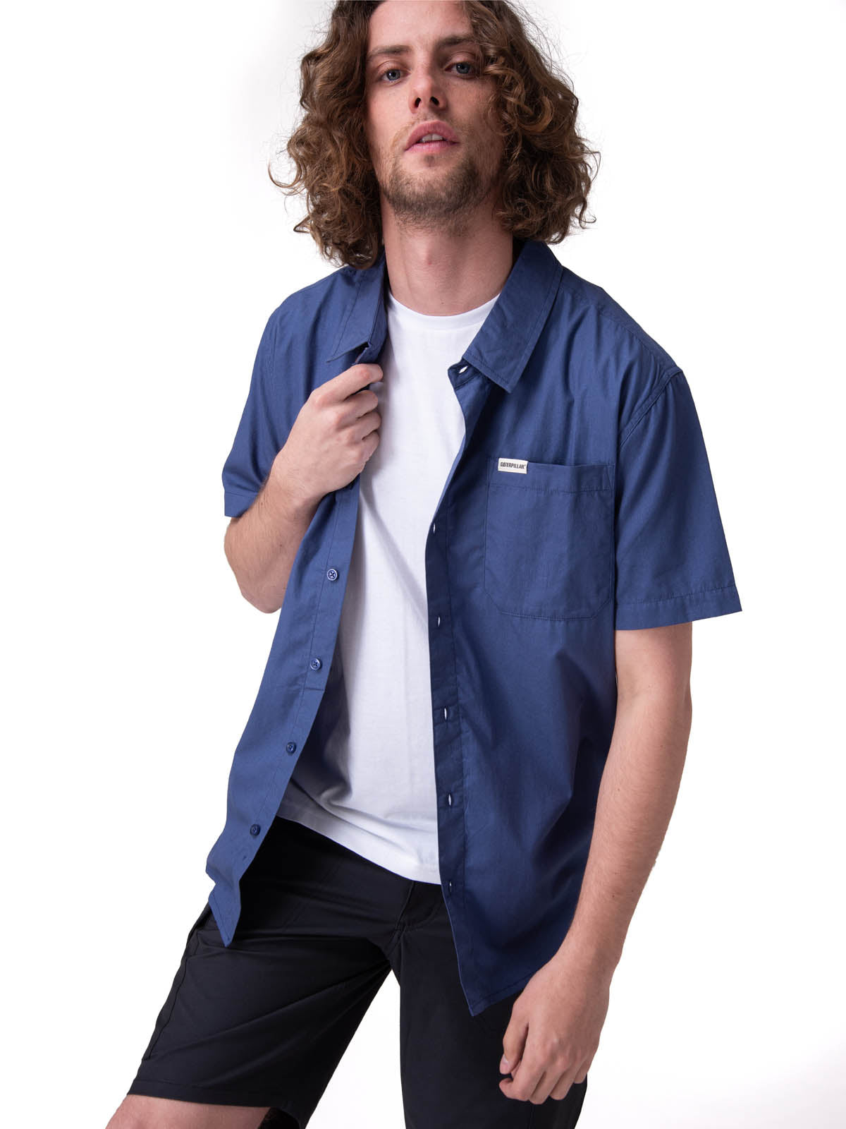 Camisa Manga Corta Hombre Poplin Shirt Ii Azul