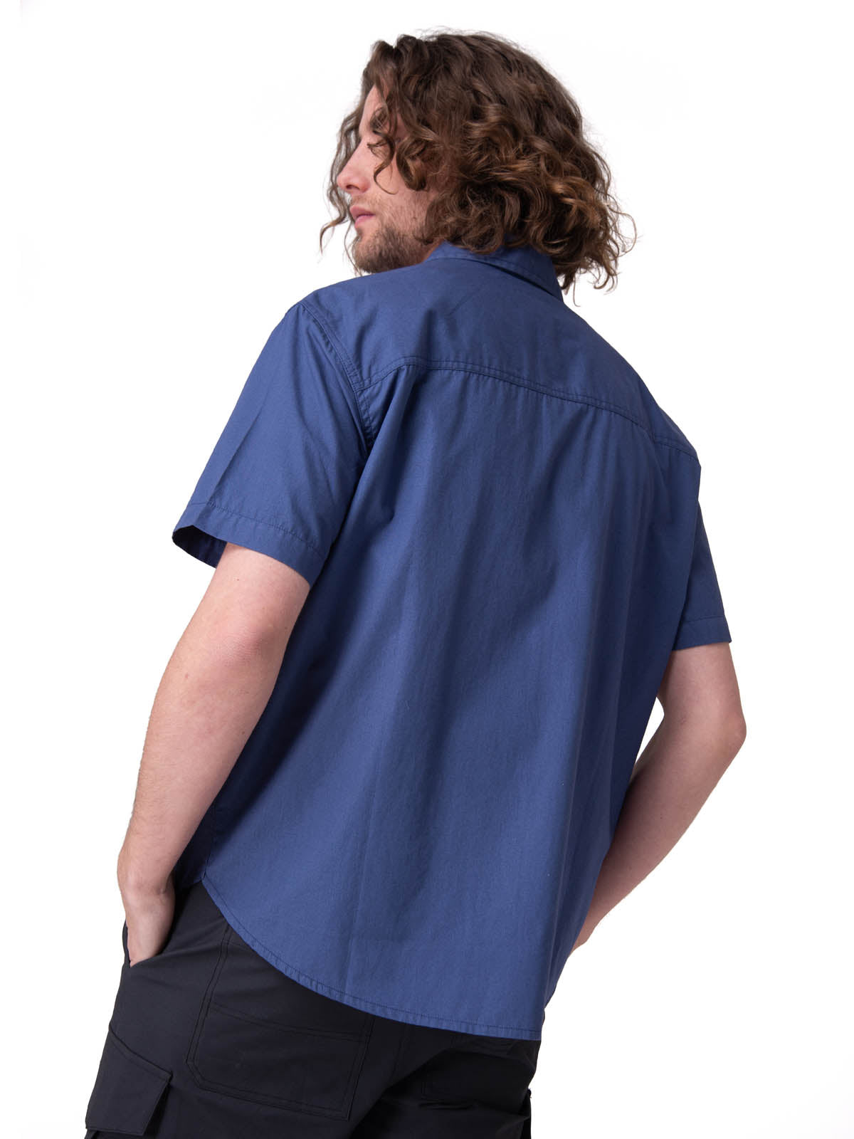 Camisa Manga Corta Hombre Poplin Shirt Ii Azul